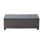 VEVOR Storage Ottoman Πάγκος, Κουμπωτό άκρο πάγκου κρεβατιού με πλαϊνές τσάντες, αναποδογυρισμένο ντουλάπι αποθήκευσης με μεταλλικό σκελετό, λινό κρεβάτι οθωμανικό για σαλόνι, υπνοδωμάτιο, είσοδος, γραφείο, γκρι
