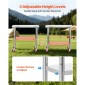 VEVOR Τραπέζι από ανοξείδωτο χάλυβα, 60 x 90 cm Τραπέζι προετοιμασίας τροφίμων με ρόδες, τραπέζι προετοιμασίας κουζίνας με ρυθμιζόμενους σταθμούς εργασίας κάτω από ράφι για επαγγελματική κουζίνα, εστιατόριο, ξενοδοχείο και γκαράζ, εξωτερικού χώρου