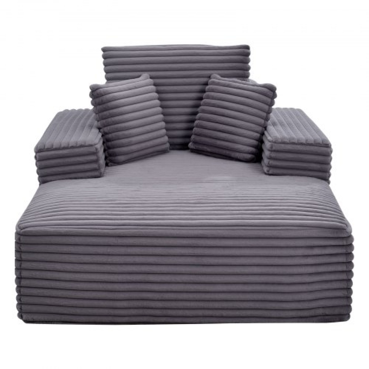 Καρέκλα VEVOR Chaise Lounge, 1380 mm Boneless Chaise Lounge Indoor, Μοντέρνα επικαλυμμένη υπερμεγέθη καρέκλα ανάγνωσης με μαξιλάρια και μπράτσα, καναπέ-κρεβάτι Βαθύ κάθισμα ύπνου για σαλόνι, υπνοδωμάτιο, γκρι