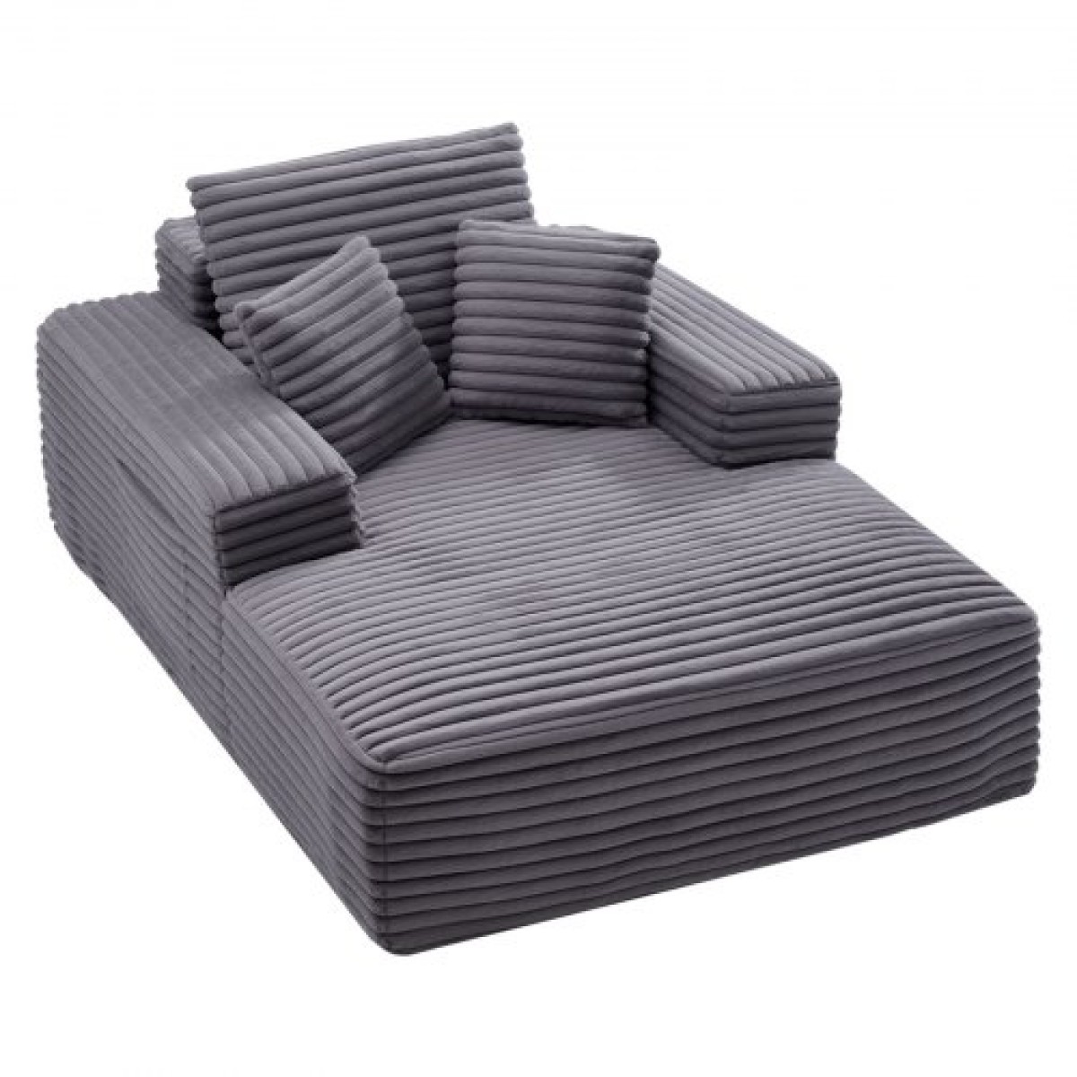 Καρέκλα VEVOR Chaise Lounge, 1380 mm Boneless Chaise Lounge Indoor, Μοντέρνα επικαλυμμένη υπερμεγέθη καρέκλα ανάγνωσης με μαξιλάρια και μπράτσα, καναπέ-κρεβάτι Βαθύ κάθισμα ύπνου για σαλόνι, υπνοδωμάτιο, γκρι