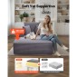 Καρέκλα VEVOR Chaise Lounge, 1380 mm Boneless Chaise Lounge Indoor, Μοντέρνα επικαλυμμένη υπερμεγέθη καρέκλα ανάγνωσης με μαξιλάρια και μπράτσα, καναπέ-κρεβάτι Βαθύ κάθισμα ύπνου για σαλόνι, υπνοδωμάτιο, γκρι