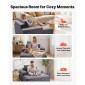 Καρέκλα VEVOR Chaise Lounge, 1380 mm Boneless Chaise Lounge Indoor, Μοντέρνα επικαλυμμένη υπερμεγέθη καρέκλα ανάγνωσης με μαξιλάρια και μπράτσα, καναπέ-κρεβάτι Βαθύ κάθισμα ύπνου για σαλόνι, υπνοδωμάτιο, γκρι