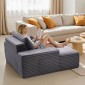 Καρέκλα VEVOR Chaise Lounge, 1380 mm Boneless Chaise Lounge Indoor, Μοντέρνα επικαλυμμένη υπερμεγέθη καρέκλα ανάγνωσης με μαξιλάρια και μπράτσα, καναπέ-κρεβάτι Βαθύ κάθισμα ύπνου για σαλόνι, υπνοδωμάτιο, γκρι