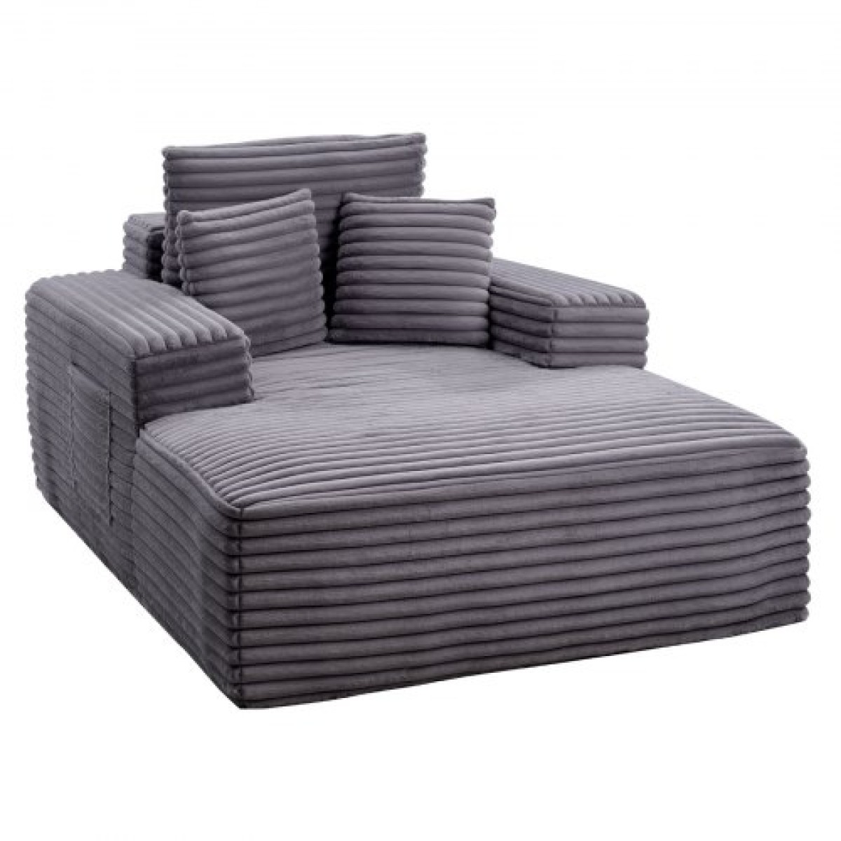 Καρέκλα VEVOR Chaise Lounge, 1380 mm Boneless Chaise Lounge Indoor, Μοντέρνα επικαλυμμένη υπερμεγέθη καρέκλα ανάγνωσης με μαξιλάρια και μπράτσα, καναπέ-κρεβάτι Βαθύ κάθισμα ύπνου για σαλόνι, υπνοδωμάτιο, γκρι