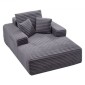 Καρέκλα VEVOR Chaise Lounge, 1380 mm Boneless Chaise Lounge Indoor, Μοντέρνα επικαλυμμένη υπερμεγέθη καρέκλα ανάγνωσης με μαξιλάρια και μπράτσα, καναπέ-κρεβάτι Βαθύ κάθισμα ύπνου για σαλόνι, υπνοδωμάτιο, γκρι