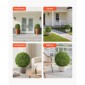 VEVOR Artificial Topiary Ball, 584mm Faux Boxwood Plant Balls, Fake Silk Tree Look Real, Εύκολη συναρμολόγηση για διακόσμηση Μπροστινή βεράντα Εξωτερική βεράντα Κήπος Μπαλκόνι πίσω αυλή και γάμος σε εσωτερικό σπίτι, πράσινο