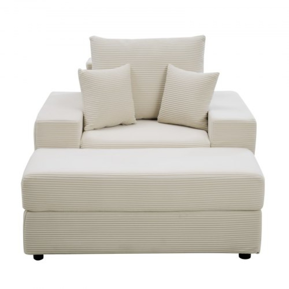 Καρέκλα VEVOR Chaise Lounge, 1115 mm Boneless Modular Chaise Lounge Indoor, Υπερμεγέθη κοτλέ πολυθρόνα ανάγνωσης με μαξιλάρια & μπράτσα, Βαθιά θέση καναπέ-κρεβάτι ύπνου για σαλόνι, υπνοδωμάτιο, μπεζ