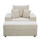 Καρέκλα VEVOR Chaise Lounge, 1115 mm Boneless Modular Chaise Lounge Indoor, Υπερμεγέθη κοτλέ πολυθρόνα ανάγνωσης με μαξιλάρια & μπράτσα, Βαθιά θέση καναπέ-κρεβάτι ύπνου για σαλόνι, υπνοδωμάτιο, μπεζ