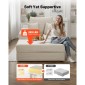 Καρέκλα VEVOR Chaise Lounge, 1115 mm Boneless Modular Chaise Lounge Indoor, Υπερμεγέθη κοτλέ πολυθρόνα ανάγνωσης με μαξιλάρια & μπράτσα, Βαθιά θέση καναπέ-κρεβάτι ύπνου για σαλόνι, υπνοδωμάτιο, μπεζ