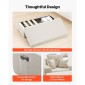 Καρέκλα VEVOR Chaise Lounge, 1115 mm Boneless Modular Chaise Lounge Indoor, Υπερμεγέθη κοτλέ πολυθρόνα ανάγνωσης με μαξιλάρια & μπράτσα, Βαθιά θέση καναπέ-κρεβάτι ύπνου για σαλόνι, υπνοδωμάτιο, μπεζ
