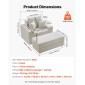 Καρέκλα VEVOR Chaise Lounge, 1115 mm Boneless Modular Chaise Lounge Indoor, Υπερμεγέθη κοτλέ πολυθρόνα ανάγνωσης με μαξιλάρια & μπράτσα, Βαθιά θέση καναπέ-κρεβάτι ύπνου για σαλόνι, υπνοδωμάτιο, μπεζ
