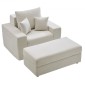 Καρέκλα VEVOR Chaise Lounge, 1115 mm Boneless Modular Chaise Lounge Indoor, Υπερμεγέθη κοτλέ πολυθρόνα ανάγνωσης με μαξιλάρια & μπράτσα, Βαθιά θέση καναπέ-κρεβάτι ύπνου για σαλόνι, υπνοδωμάτιο, μπεζ