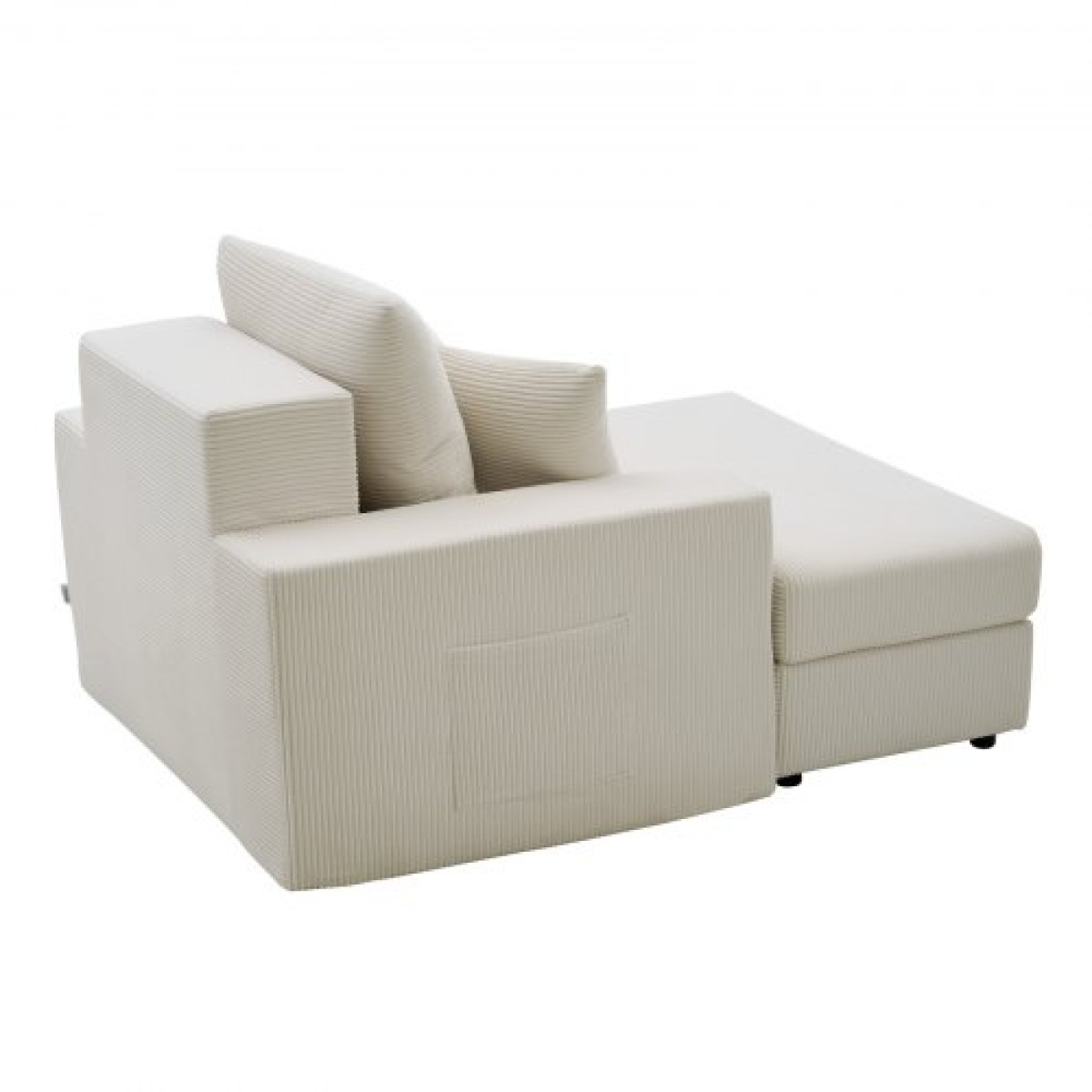 Καρέκλα VEVOR Chaise Lounge, 1115 mm Boneless Modular Chaise Lounge Indoor, Υπερμεγέθη κοτλέ πολυθρόνα ανάγνωσης με μαξιλάρια & μπράτσα, Βαθιά θέση καναπέ-κρεβάτι ύπνου για σαλόνι, υπνοδωμάτιο, μπεζ
