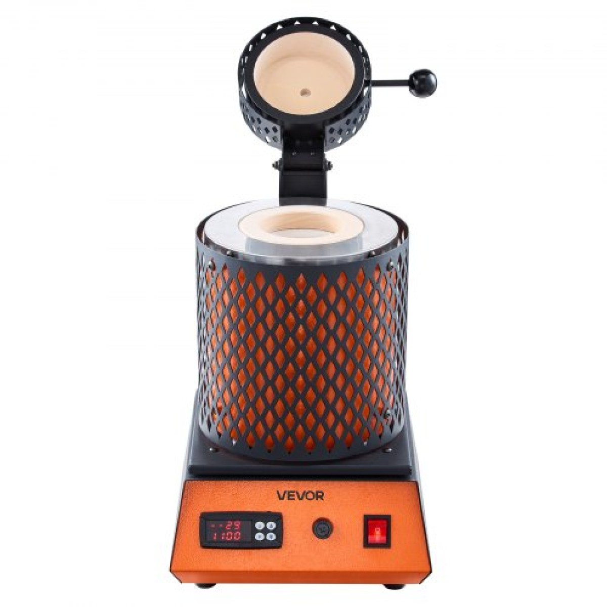 VEVOR Electric Melting Furnace, 1500W Electric Melting Furnace Kit, 2102℉/1150℃ Μηχανή τήξης μετάλλων με κεραμικό χωνευτήριο 5kg, Κιτ τήξης χρυσού για κατασκευή κοσμημάτων, μεταλλικές ράβδοι, μεταλλικά εξαρτήματα