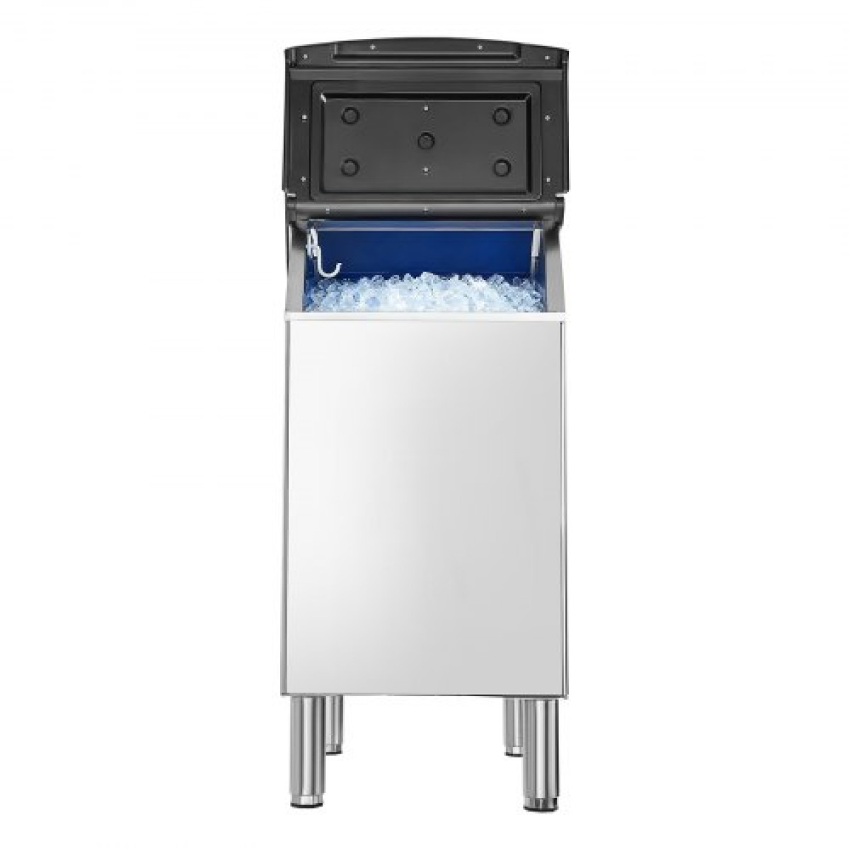 VEVOR Commercial Ice Maker Storage Doll, 136 KG Capacity Ice-Kan, Inox Steel Commercial Ice Storage Bill με Ρυθμιζόμενα Αντιολισθητικά Λαστιχένια Πόδια, Κατάλληλος για Εστιατόρια ξενοδοχεία και καταστήματα ποτών
