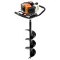 VEVOR Post Hole Digger Gas Powered, 43CC 1250W Earth Auger, Gas Auger with 8” Auger Drill Drill Action Design Bits, Post Fence Hole Digger for Farmland Garden Plant, Orange+Black
