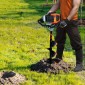 VEVOR Post Hole Digger Gas Powered, 43CC 1250W Earth Auger, Gas Auger with 8” Auger Drill Drill Action Design Bits, Post Fence Hole Digger for Farmland Garden Plant, Orange+Black
