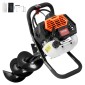 VEVOR Post Hole Digger Gas Powered, 43CC 1250W Earth Auger, Gas Auger with 8” Auger Drill Drill Action Design Bits, Post Fence Hole Digger for Farmland Garden Plant, Orange+Black
