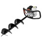 VEVOR Post Hole Digger Gas Powered, 43CC 1250W Earth Auger, Gas Auger with 8” Auger Drill Drill Action Design Bits, Post Fence Hole Digger for Farmland Garden Plant, Orange+Black