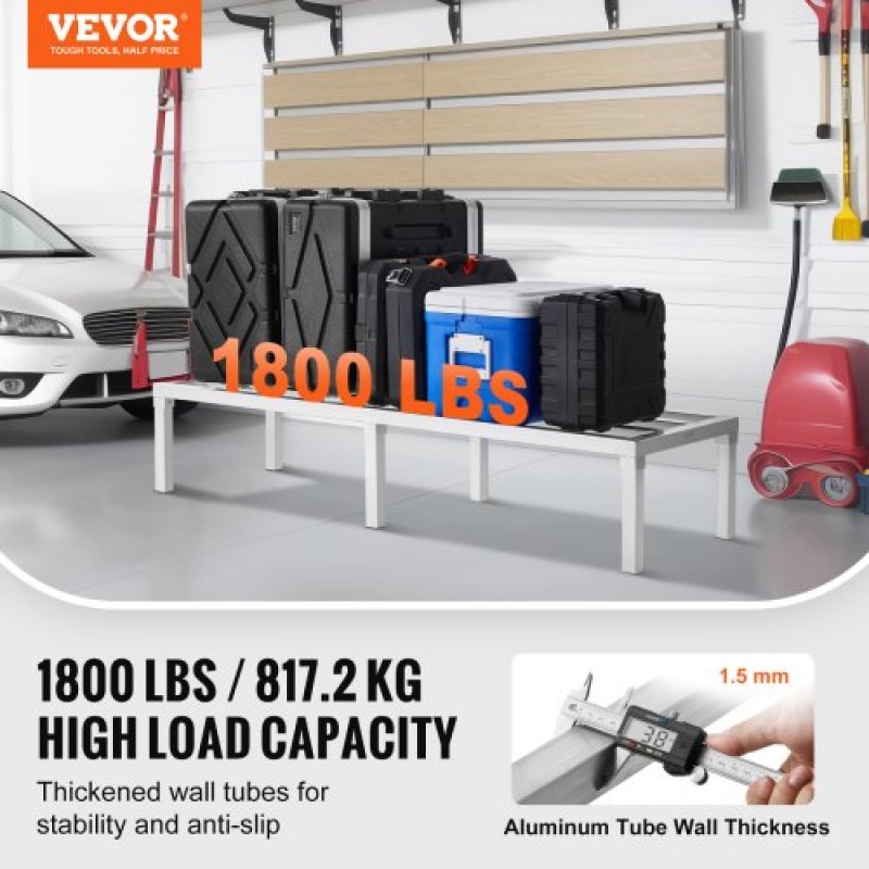 Σχάρα αλουμινίου VEVOR Dunnage, 60" x 20" Εμπορική σχάρα φαγητού, 12" εκτός δαπέδου, 1800 lbs Χωρητικότητα ράφι αποθήκευσης αλουμινίου ολοσυγκόλλησης, για αποθήκευση σε εστιατόρια, κουζίνες, γκαράζ και οχήματα