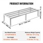Σχάρα αλουμινίου VEVOR Dunnage, 60" x 20" Εμπορική σχάρα φαγητού, 12" εκτός δαπέδου, 1800 lbs Χωρητικότητα ράφι αποθήκευσης αλουμινίου ολοσυγκόλλησης, για αποθήκευση σε εστιατόρια, κουζίνες, γκαράζ και οχήματα