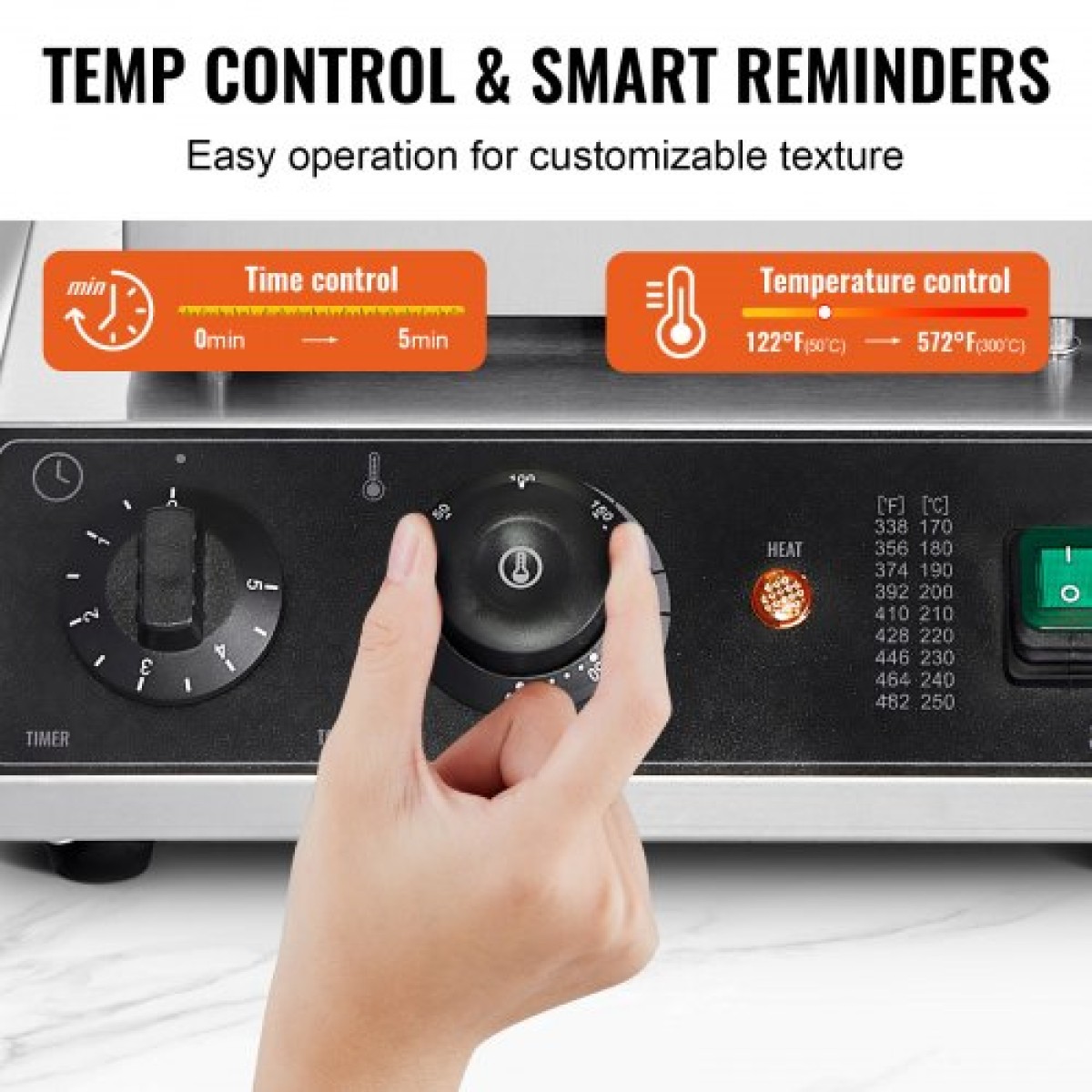 VEVOR Commercial Waffle Maker, 2 τεμ. Ορθογώνιο μηχάνημα αρτοποιίας βαφλών, 2000W αντικολλητικό ανοξείδωτο σίδερο βελγικής βάφλας με έλεγχο θερμοκρασίας και χρόνου, λαβή, για Οικογενειακό σνακ μπαρ φούρνου εστιατορίου