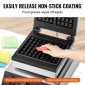 VEVOR Commercial Waffle Maker, 2 τεμ. Ορθογώνιο μηχάνημα αρτοποιίας βαφλών, 2000W αντικολλητικό ανοξείδωτο σίδερο βελγικής βάφλας με έλεγχο θερμοκρασίας και χρόνου, λαβή, για Οικογενειακό σνακ μπαρ φούρνου εστιατορίου