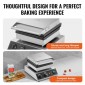 VEVOR Commercial Waffle Maker, 2 τεμ. Ορθογώνιο μηχάνημα αρτοποιίας βαφλών, 2000W αντικολλητικό ανοξείδωτο σίδερο βελγικής βάφλας με έλεγχο θερμοκρασίας και χρόνου, λαβή, για Οικογενειακό σνακ μπαρ φούρνου εστιατορίου