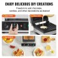 VEVOR Commercial Waffle Maker, 2 τεμ. Ορθογώνιο μηχάνημα αρτοποιίας βαφλών, 2000W αντικολλητικό ανοξείδωτο σίδερο βελγικής βάφλας με έλεγχο θερμοκρασίας και χρόνου, λαβή, για Οικογενειακό σνακ μπαρ φούρνου εστιατορίου