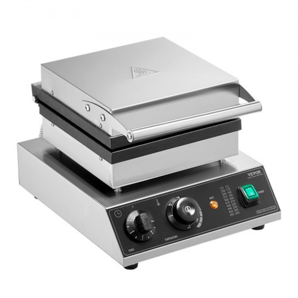 VEVOR Commercial Waffle Maker, 2 τεμ. Ορθογώνιο μηχάνημα αρτοποιίας βαφλών, 2000W αντικολλητικό ανοξείδωτο σίδερο βελγικής βάφλας με έλεγχο θερμοκρασίας και χρόνου, λαβή, για Οικογενειακό σνακ μπαρ φούρνου εστιατορίου