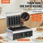 VEVOR Commercial Waffle Stick Maker, 6PCS 1500W Machine Waffle Baker, Αντικολλητικό από ανοξείδωτο ατσάλι Corn Hot Dog Waffle Iron με έλεγχο θερμοκρασίας και χρόνου, λαβή, για οικογένεια σνακ μπαρ αρτοποιίας εστιατορίου