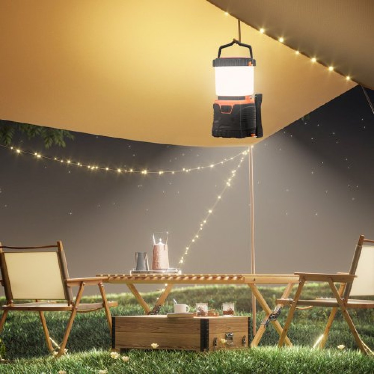 Φανάρι κάμπινγκ VEVOR LED, All-in-one, 1000LM, Φωτισμός 360°, 4 λειτουργίες φωτισμού, Φως με μπαταρία, Εξωτερικός ισχυρός φακός, Κατασκευασμένος για το τελευταίο φως, Ιδανικός για πεζοπορία Ψάρεμα Επισκευές διακοπών