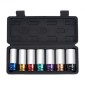 VEVOR Lug Nut Impact Socket Set, 1/2 inch Drive Metric 6-Point Deep Socket Set, 7 Total Lug Nut Sizes 17/19/21/22/23/24/27mm, CR-MO Steel Wheel Socket Socket with Storage Case, for Auto Repair