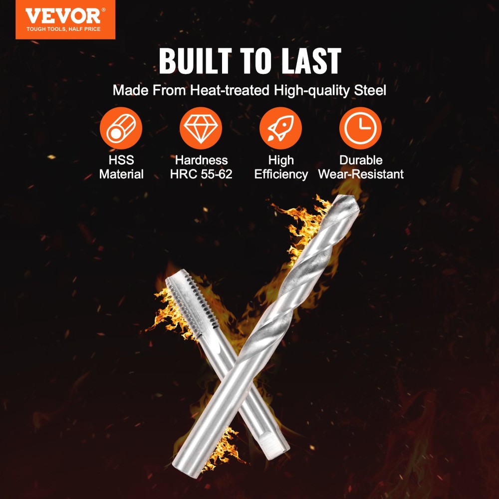 Κιτ επισκευής σπειρώματος VEVOR Helicoil, 166 τεμαχίων Metric Drill Drill Helicoil Repair Kit, M5 M6 M8 M10 M12 Εργαλειοθήκη Rethreading Coil Heli with HSS Drill Bits Ένθετα σπειρώματος Βρύσες Breakoff Installation
