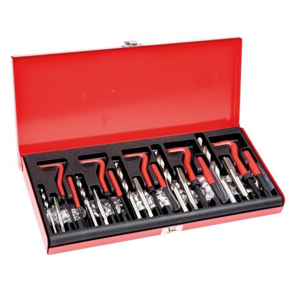 Κιτ επισκευής σπειρώματος VEVOR Helicoil, 166 τεμαχίων Metric Drill Drill Helicoil Repair Kit, M5 M6 M8 M10 M12 Εργαλειοθήκη Rethreading Coil Heli with HSS Drill Bits Ένθετα σπειρώματος Βρύσες Breakoff Installation
