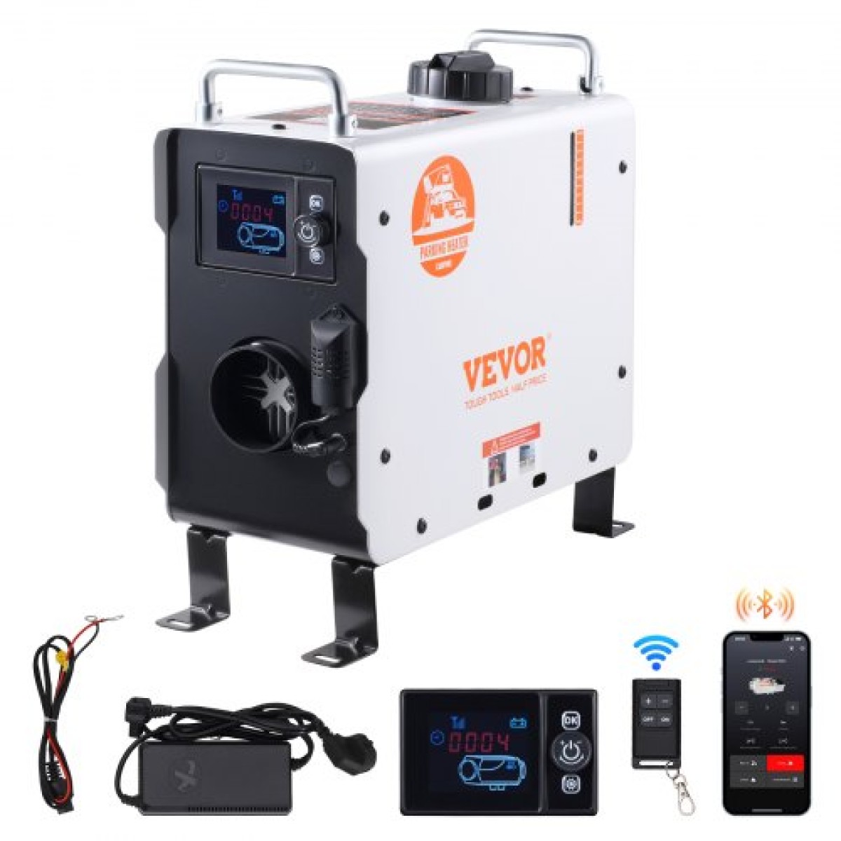 VEVOR 2KW Diesel Heater, 12V/24V All in One Air Heater Diesel, με Bluetooth APP Control, Τηλεχειριστήριο και οθόνη ενδείξεων, συναγερμός CO, Φορητός θερμαντήρας ντίζελ γρήγορης θέρμανσης για οχήματα και εξωτερικούς χώρους