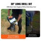 VEVOR Post Hole Digger Gas Powered, 52CC 1450W Earth Auger, Gas Auger with 8” Auger Drill Drill Action Design Bits & 1 Extension Rod, Post Fence Hole Digger for Farmland Garden Plant, Orange+Black
