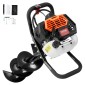 VEVOR Post Hole Digger Gas Powered, 52CC 1450W Earth Auger, Gas Auger with 8” Auger Drill Drill Action Design Bits & 1 Extension Rod, Post Fence Hole Digger for Farmland Garden Plant, Orange+Black