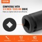 VEVOR Axle Nut Impact Socket Set, 3/4" Drive 6-Point 8-Piece Metric Spindle Socket Socket set, CR-MO Heat treated Large Socket Socket with Storage case, για αυτόματη επισκευή, αφαίρεση ή τοποθέτηση παξιμαδιών άξονα