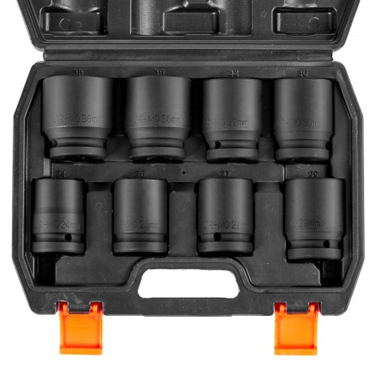 VEVOR Axle Nut Impact Socket Set, 3/4" Drive 6-Point 8-Piece Metric Spindle Socket Socket set, CR-MO Heat treated Large Socket Socket with Storage case, για αυτόματη επισκευή, αφαίρεση ή τοποθέτηση παξιμαδιών άξονα