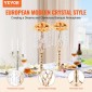 VEVOR 10PCS 55cm/21,65” Ψηλό κρυστάλλινο σταντ για λουλούδια γάμου, μεταλλικό γαμήλιο κεντρικό βάζο, χρυσές θήκες για λουλούδια Floral ράφι για τραπέζια Δείπνο γάμου, Διακόσμηση γενεθλίων τελετών
