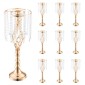 VEVOR 10PCS 55cm/21,65” Ψηλό κρυστάλλινο σταντ για λουλούδια γάμου, μεταλλικό γαμήλιο κεντρικό βάζο, χρυσές θήκες για λουλούδια Floral ράφι για τραπέζια Δείπνο γάμου, Διακόσμηση γενεθλίων τελετών