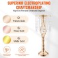 VEVOR 10PCS 55cm/21,65” Ψηλό κρυστάλλινο σταντ για λουλούδια γάμου, μεταλλικό γαμήλιο κεντρικό βάζο, χρυσές θήκες για λουλούδια Floral ράφι για τραπέζια Δείπνο γάμου, Διακόσμηση γενεθλίων τελετών