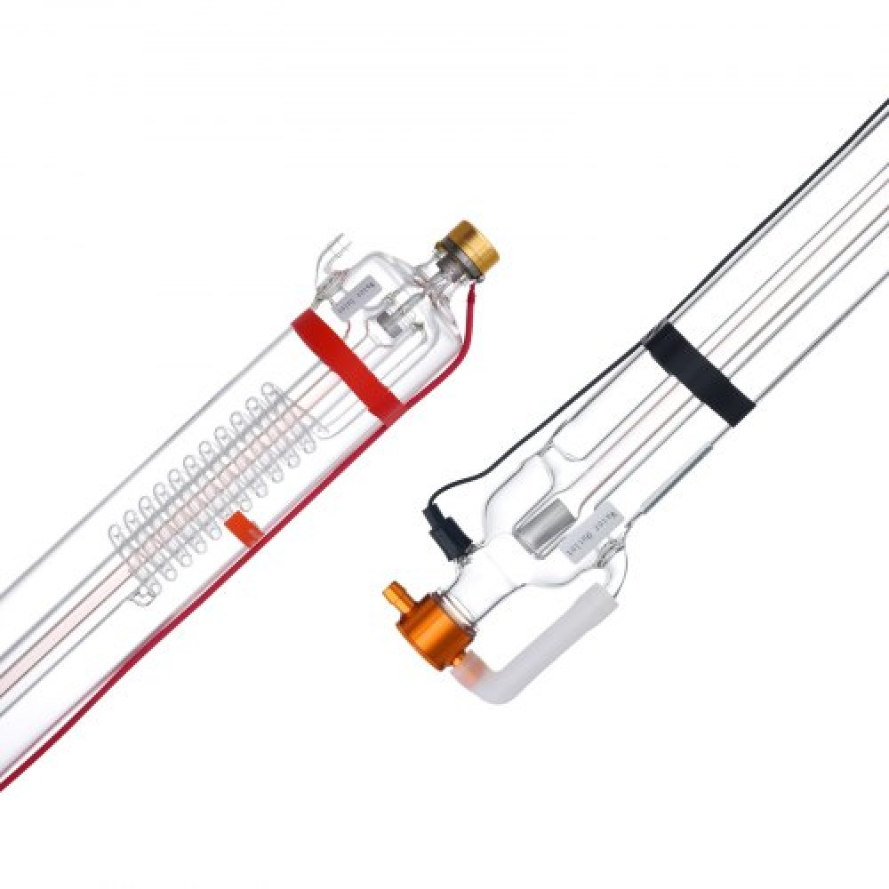 Σωλήνας λέιζερ VEVOR 90W CO2, 49,2 ιντσών (1250 mm) Μήκος, 3,1 ιντσών (80 mm) Σωλήνας κοπής λέιζερ από βοριοπυριτικό γυαλί με μεταλλική κεφαλή, καλώδια 10.000 ωρών προσυνδεδεμένα για μηχανή κοπής με χάραξη με λέιζερ