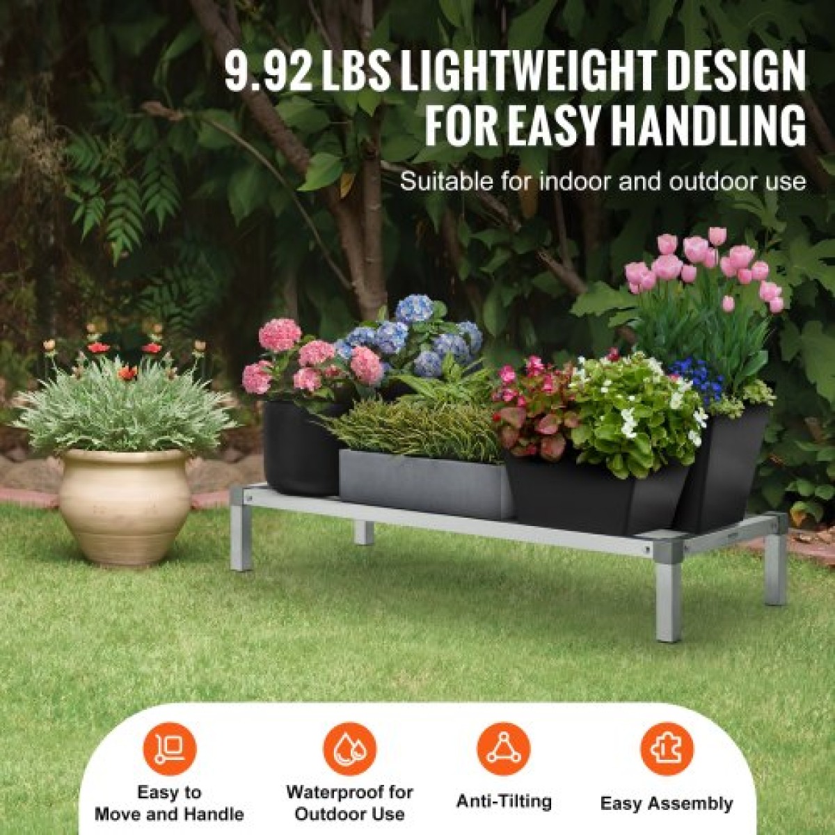 Σχάρα αλουμινίου VEVOR Dunnage, 48" x 20" Εμπορική σχάρα φαγητού, 8" εκτός δαπέδου, 1000 lbs Σχάρα αποθήκευσης αλουμινίου ολοσυγκολλημένης χωρητικότητας, για αποθήκευση σε εστιατόρια, κουζίνες, γκαράζ και οχήματα