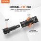 VEVOR Lug Nut Impact Socket Set, 1/2 inch Drive Metric και SAE 6-Point Flip Socket Socket, 4 Total Lug Nut Sizes, CR-MO Steel Socket Socket Set with Storage Case and Extension Bar, για Αυτόματη επισκευή