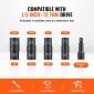 VEVOR Lug Nut Impact Socket Set, 1/2 inch Drive Metric και SAE 6-Point Flip Socket Socket, 4 Total Lug Nut Sizes, CR-MO Steel Socket Socket Set with Storage Case and Extension Bar, για Αυτόματη επισκευή