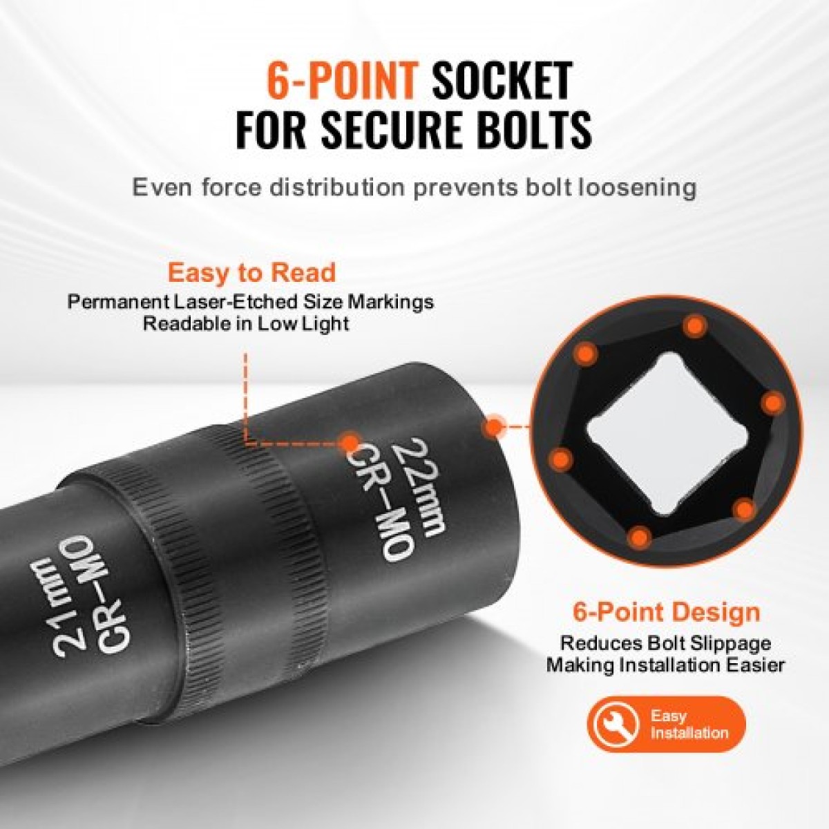 VEVOR Lug Nut Impact Socket Set, 1/2 inch Drive Metric και SAE 6-Point Flip Socket Socket, 4 Total Lug Nut Sizes, CR-MO Steel Socket Socket Set with Storage Case and Extension Bar, για Αυτόματη επισκευή