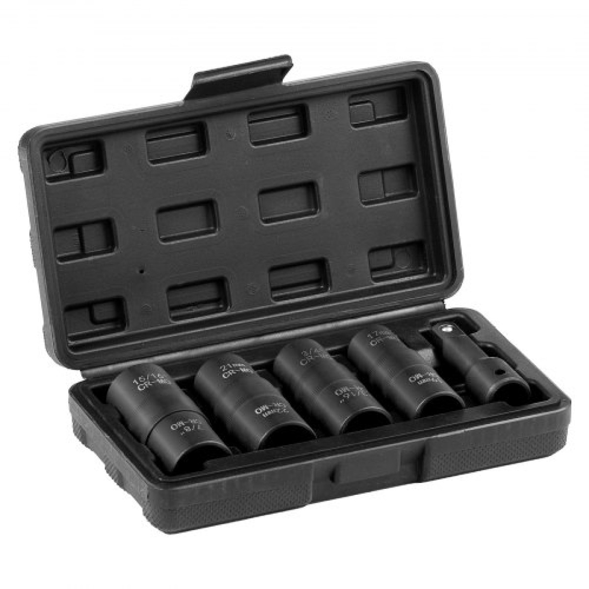 VEVOR Lug Nut Impact Socket Set, 1/2 inch Drive Metric και SAE 6-Point Flip Socket Socket, 4 Total Lug Nut Sizes, CR-MO Steel Socket Socket Set with Storage Case and Extension Bar, για Αυτόματη επισκευή