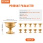 VEVOR 10PCS 16cm/6,3” Ψηλό Βάζο Γάμου με Λουλούδια, Μεταλλικό Κέντρο Γάμου, Χρυσή φλοράλ διάταξη Βάση προβολής για τραπέζια Δείπνο γάμου, Διακόσμηση γενεθλίων τελετής επετείου